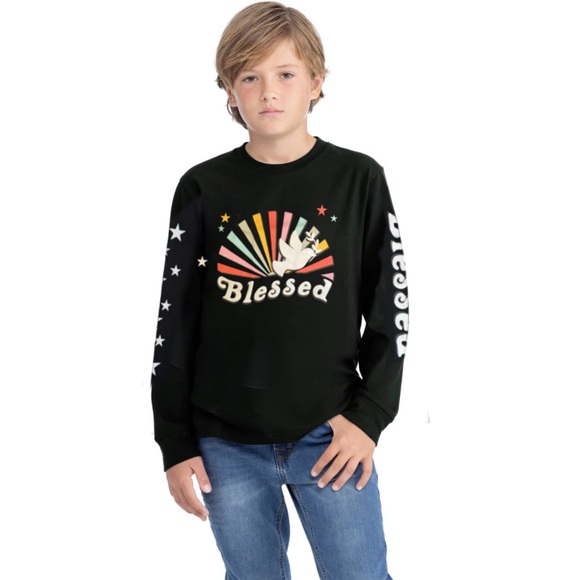 BROOKLYN CLOTH • Blessed Long Sleeve Black Tee - Picture 4 of 5